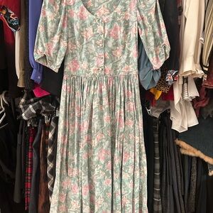 Laura Ashley Pastel Floral Long Sleeve Dress